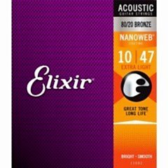 Elixir 010-047 Nanoweb Bronz Akustik Gitar Teli (11002)