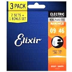 Elixir 09-46 Nanoweb Ekonomik 3'lü Set Elektro Gitar Teli (16541)