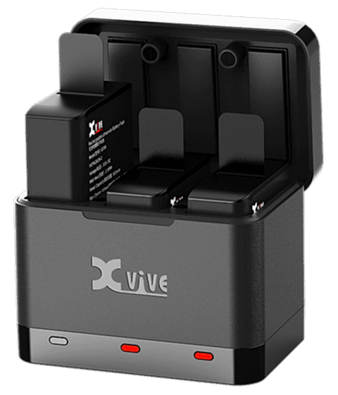 Xvive Battery Charger Case + 3 Pil
