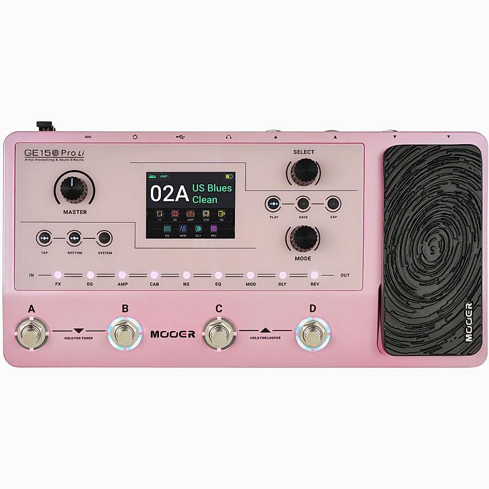 Mooer GE150 Pro (LIPK) Şarjlı Gitar Efekt Prosesörü (Pembe)